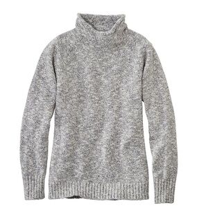 L.L. Bean Women's Gray Marled Turtleneck Sweater